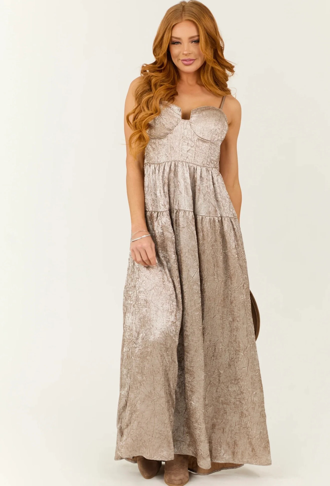 Womens Promesa Crinkle Maxi Dress Medium NWT