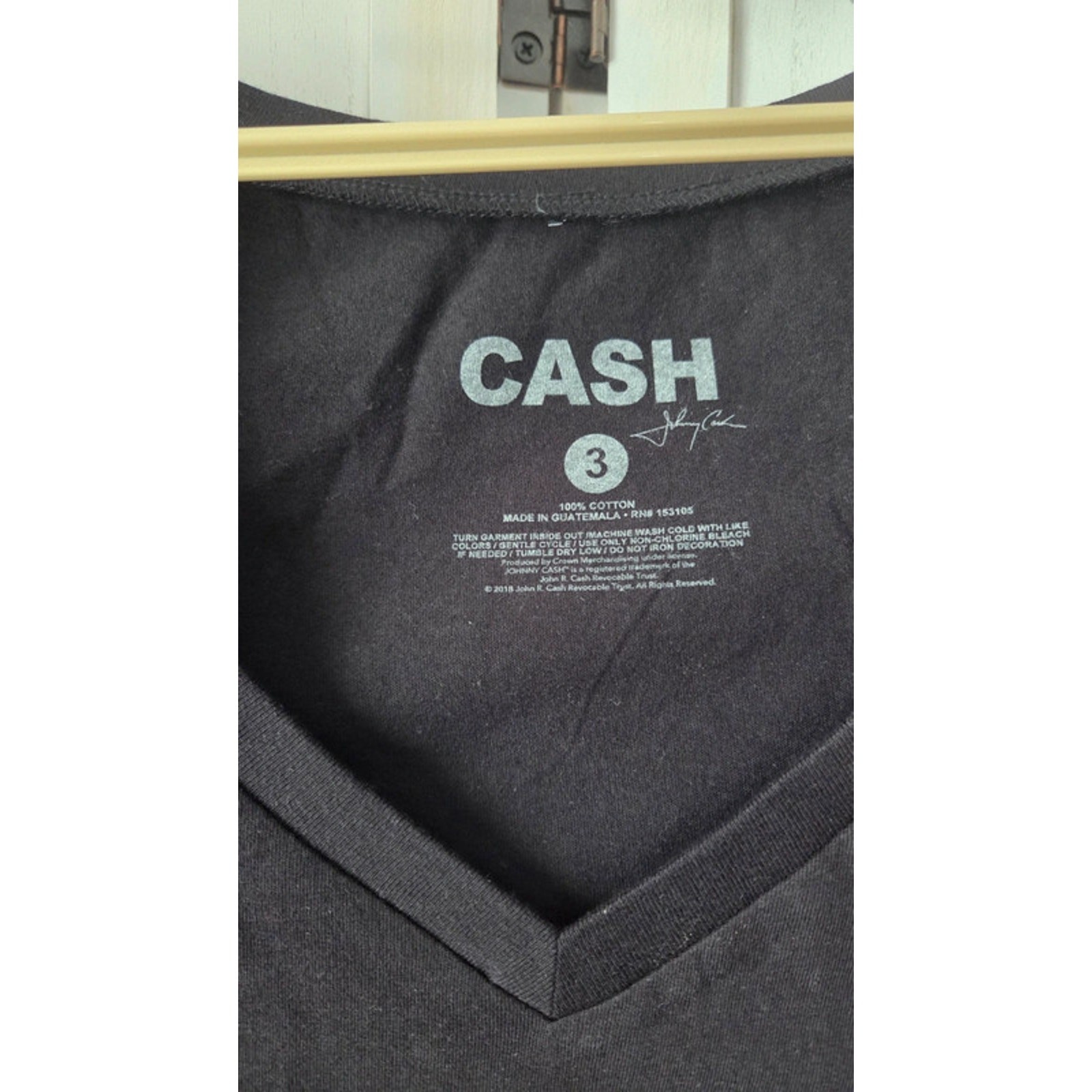 Johnny Cash Show Graphic V Neck T Shirt Women’s Size 3XL Black Country Music Tee