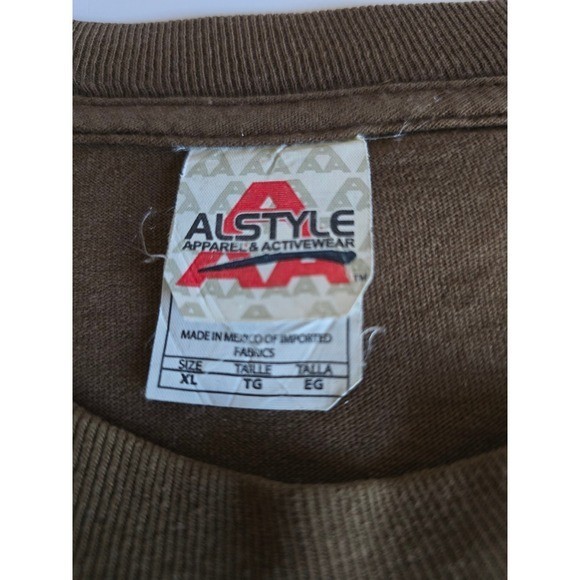 Alstyle American Classic Truck Graphic T-Shirt Brown Mens XL 100% Cotton 2000s