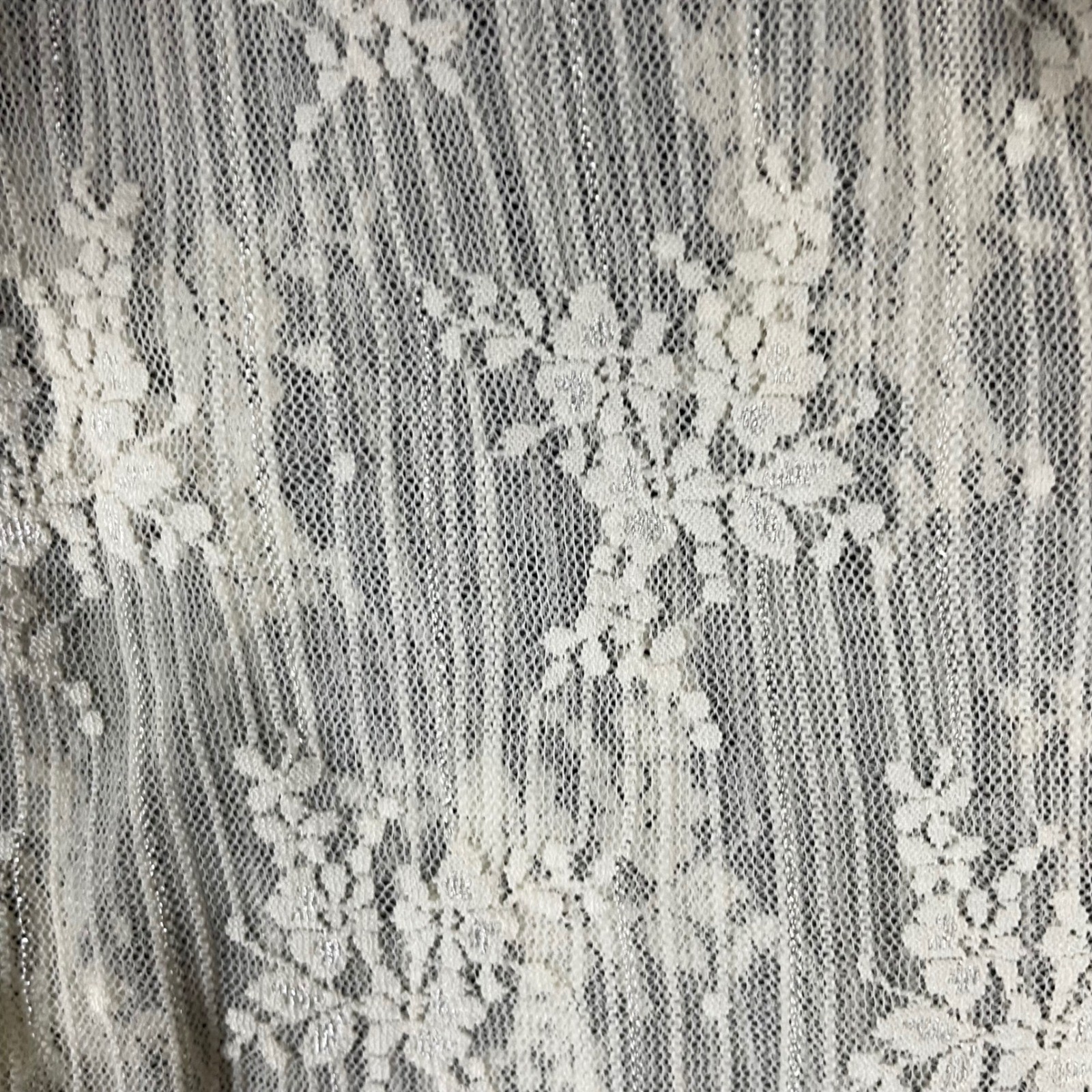 Thirty Thirty LA Lace Ruffle Front Bell Sleeve Cardigan Large Floral Coquette