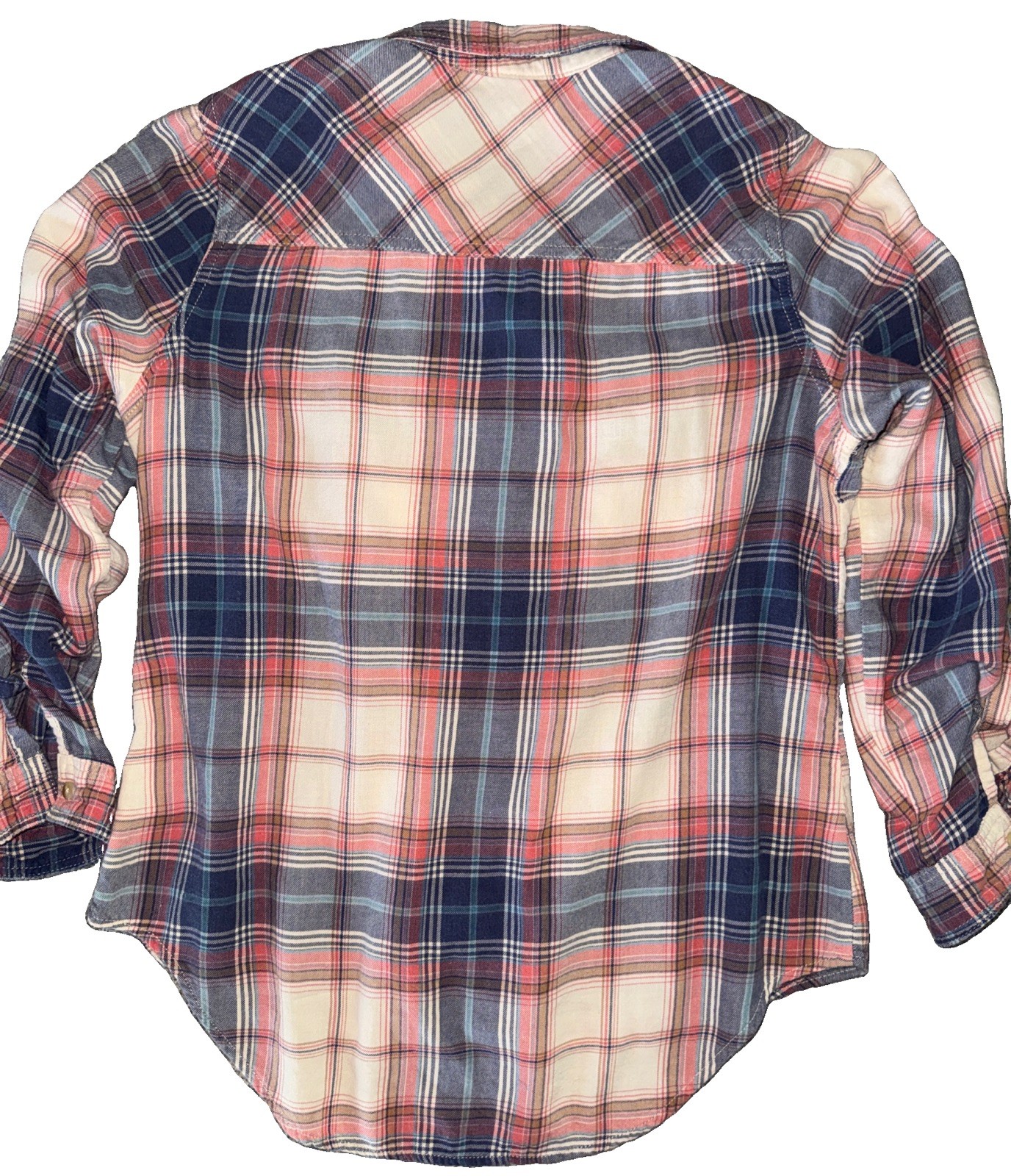 db Established 1962 Plaid Flannel Womens Large Roll Tab Sleeves *see msrmnts