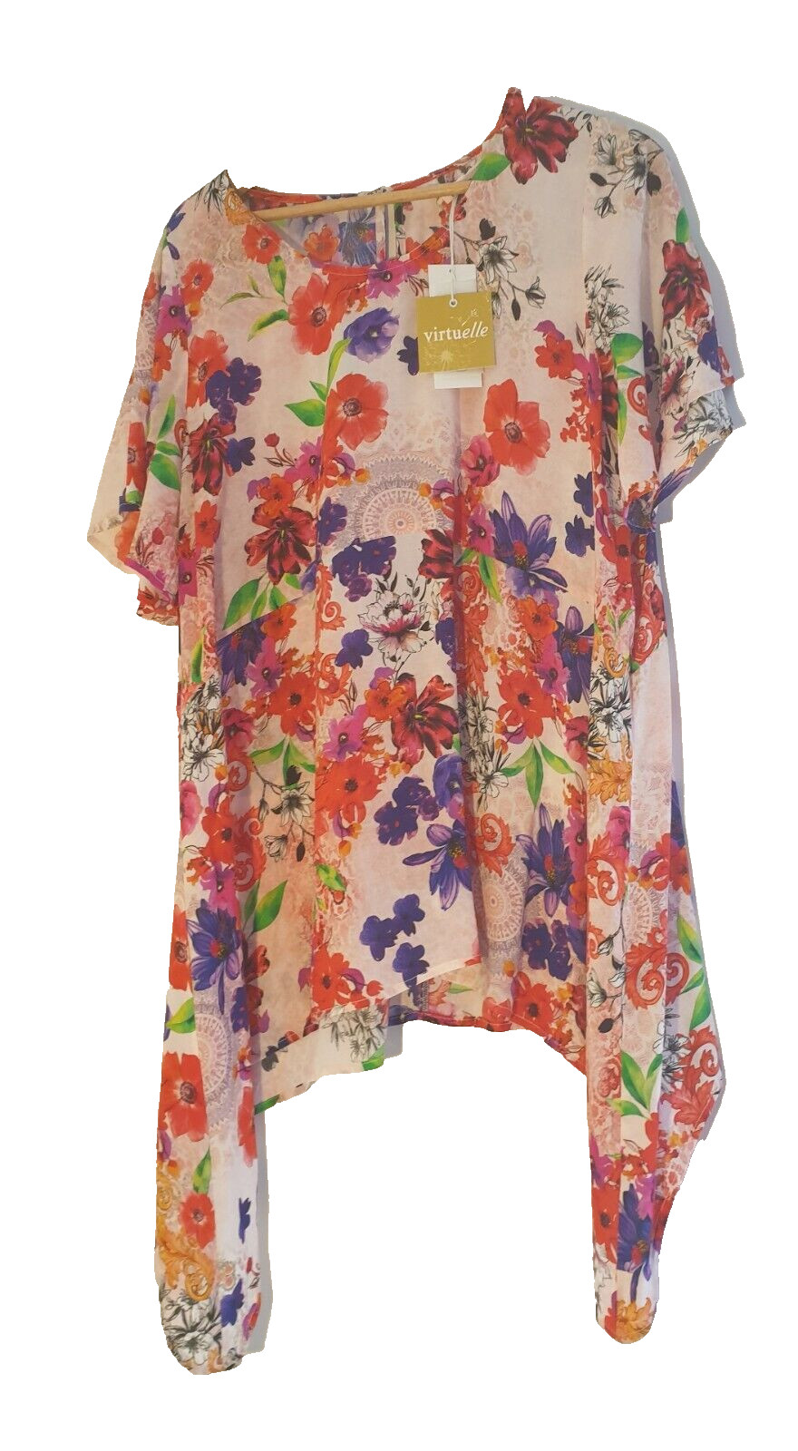 Beautiful Taking Shape Size 14 Natural Botanical Floral Viscose Rrp $109.95