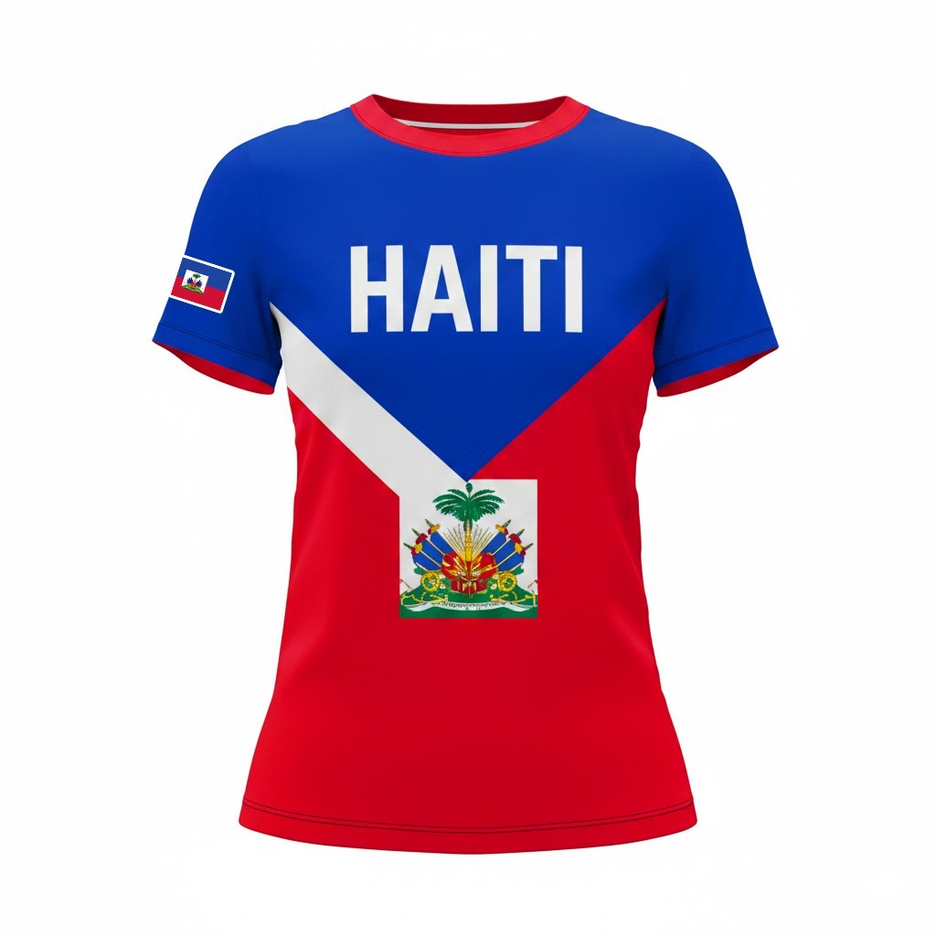 Haiti Soccer Fan Set Women’s T-Shirt & Premium Flag FIFA World Cup 2026 XS – 4X