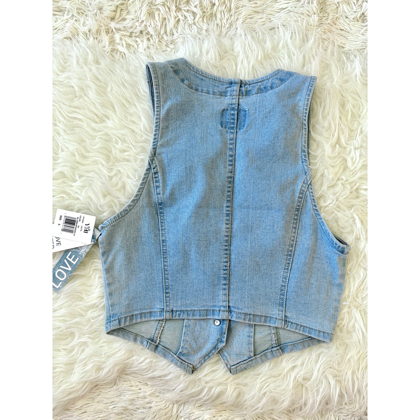 YMI Jeanswear Denim Cropped Vest, New with Tags, size S