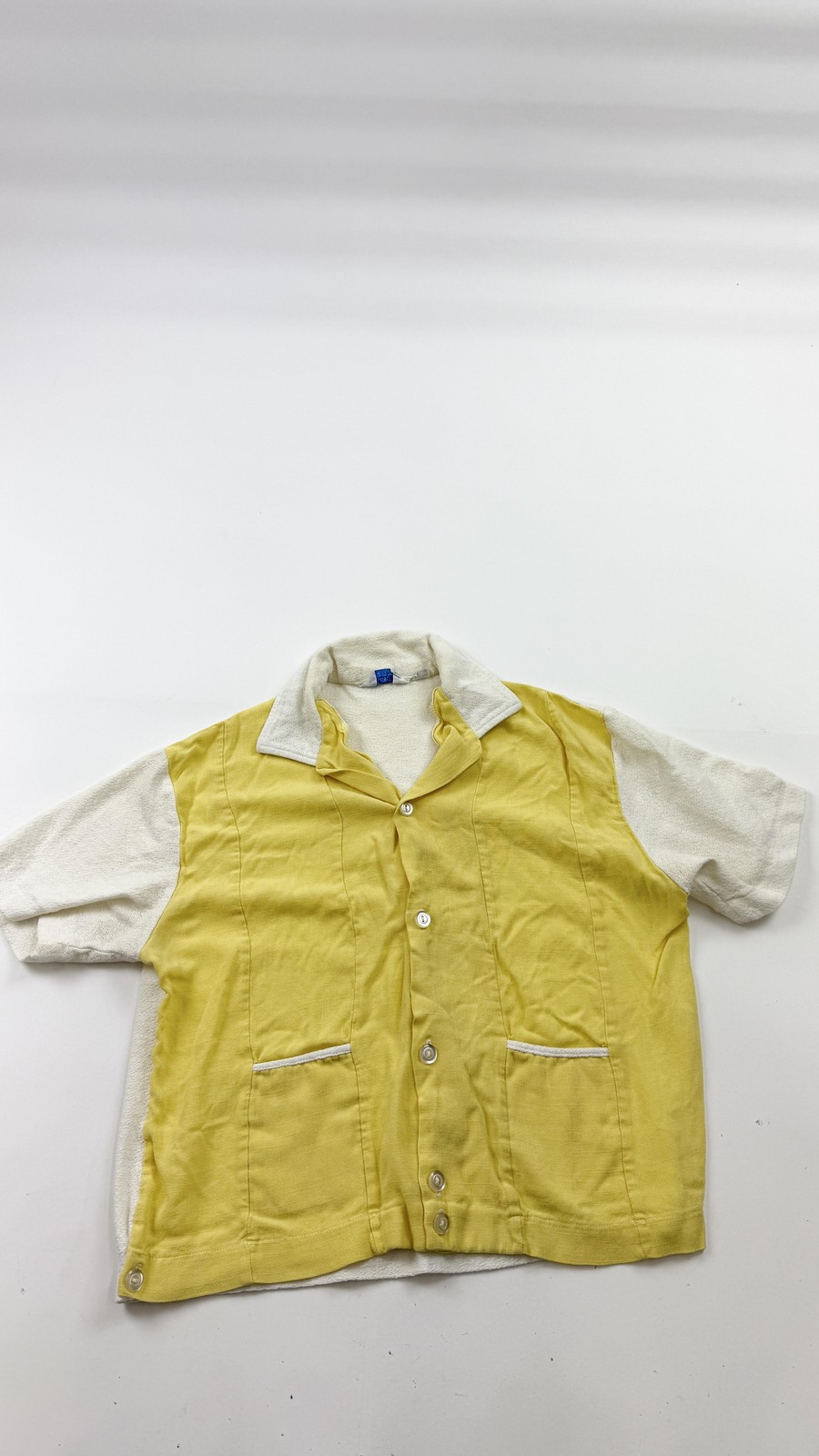 Vintage Penney’s Casuals Shirt Womens Medium Yellow White Camp 50s