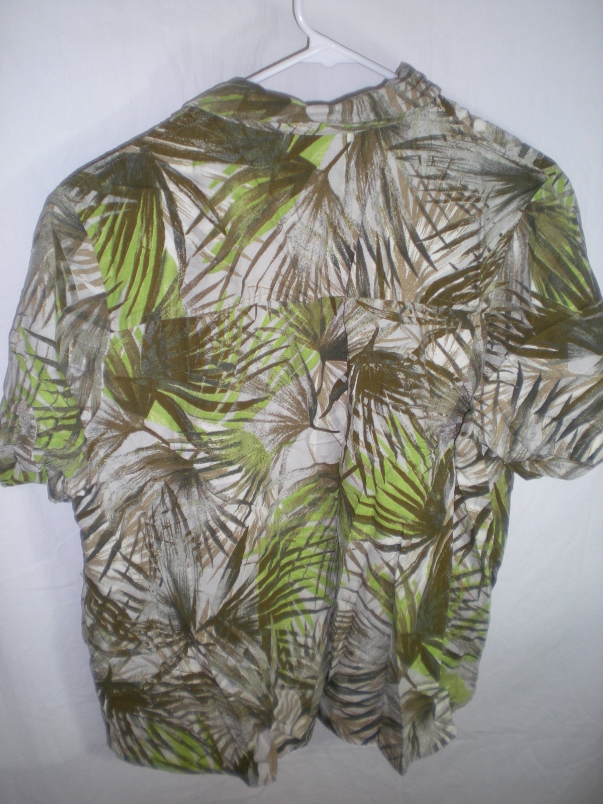 WOMENS OLIVE LIME GREEN ERIKA HAWAIIAN SHIRT TOP BLOUSE COTTON SIZE XL 46″