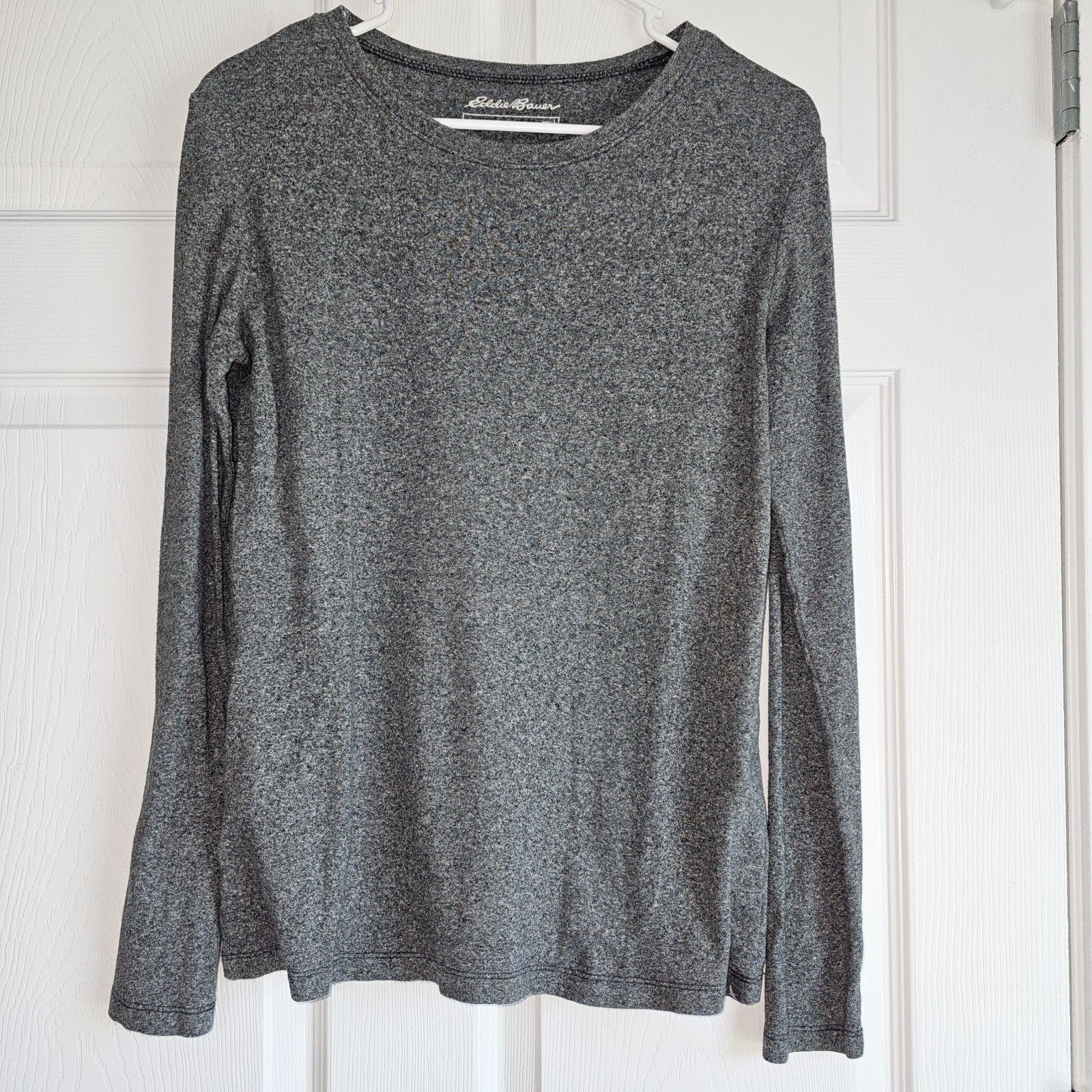 Eddie Bauer Charcoal Gray Long Sleeve Shirt Top Layer Large Cotton Gorpcore PNW