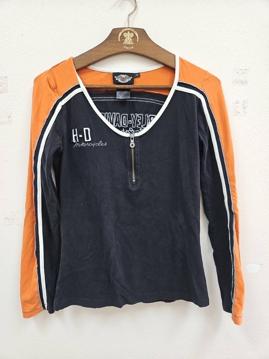Harley Davidson Shirt Womens Small 1 /4 Zip Long Sleeve Motorcycle Tee Shirt