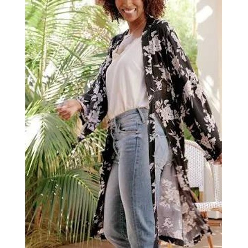 Spiritual Gangster Maya Kimono Top OS Floral Lightweight Robe Cover Up Shawl