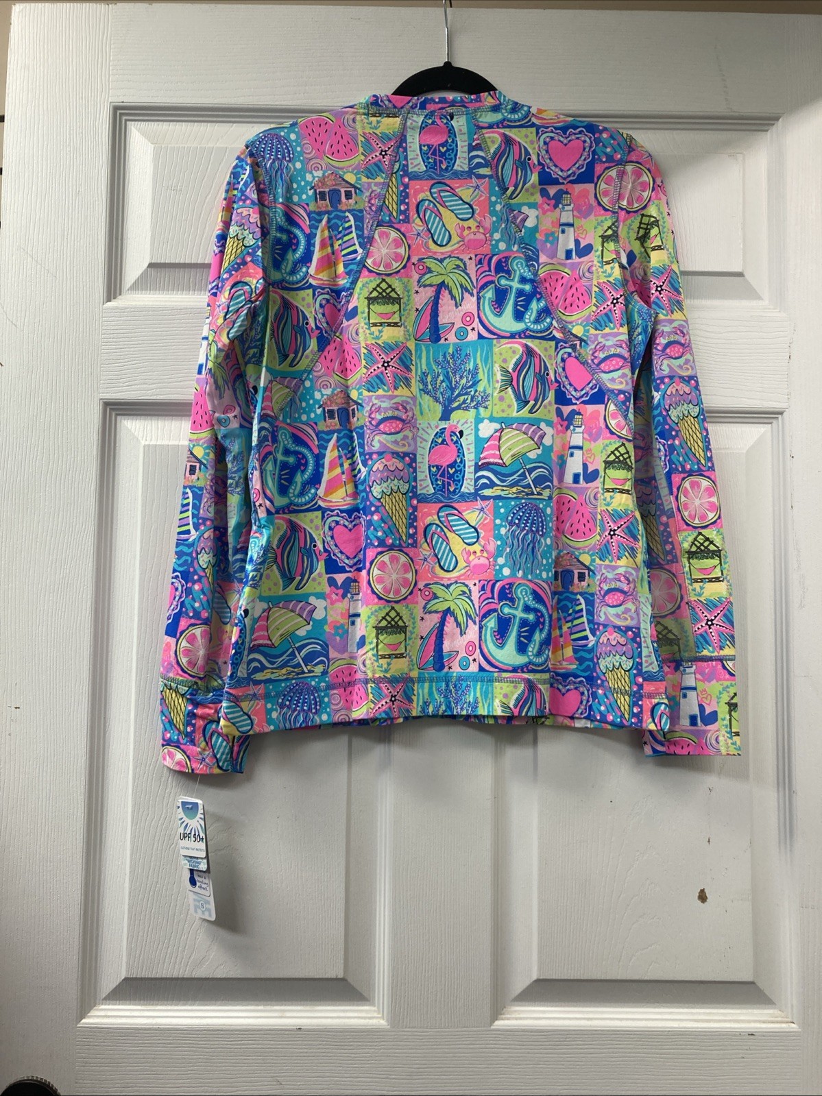 Lulu B L Summer Patchwork Long sleeve Top Upf50