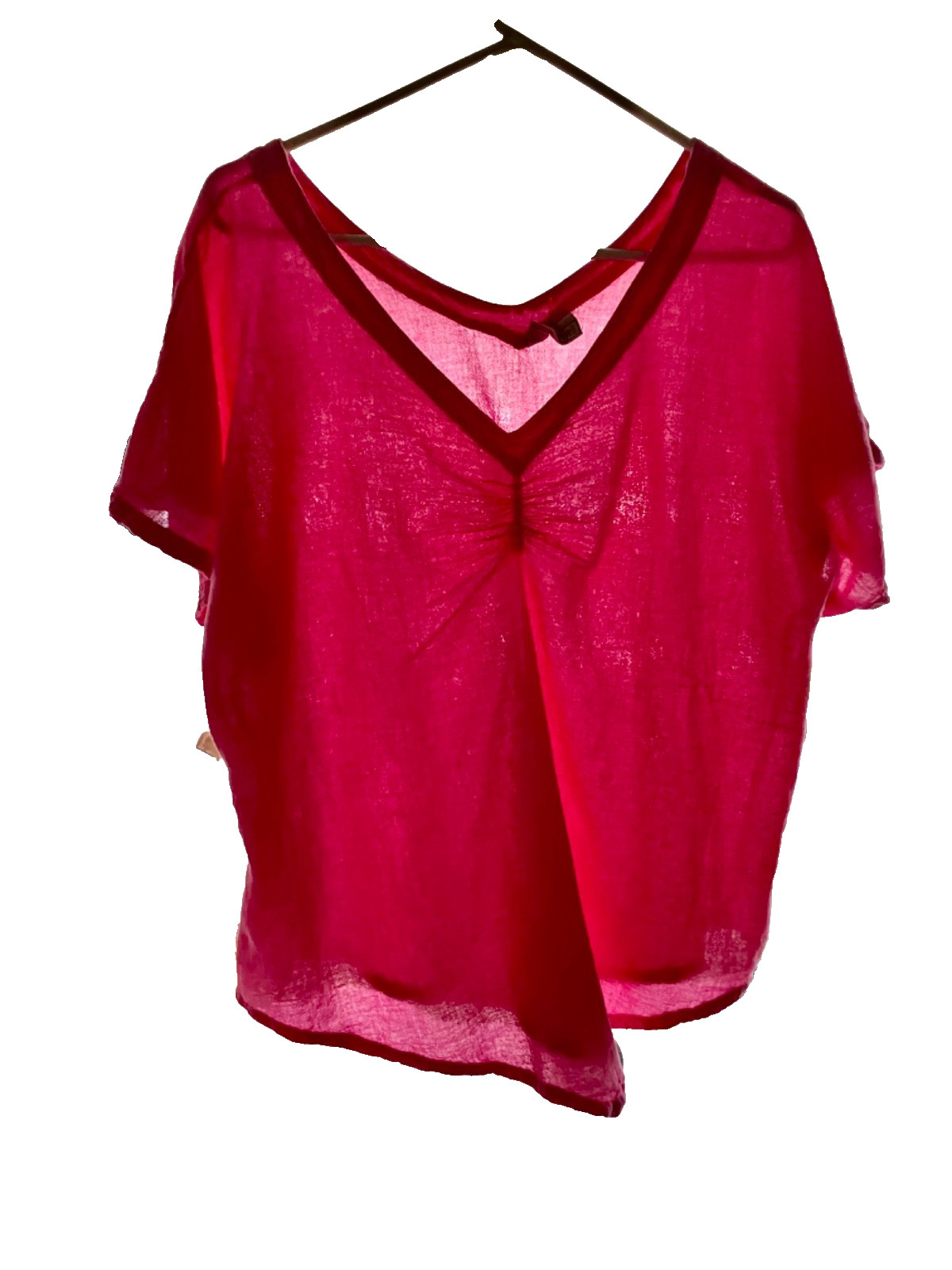Cottonways cotton gauze blouse size 2 Rose Pink relaxed fit light cool fabric