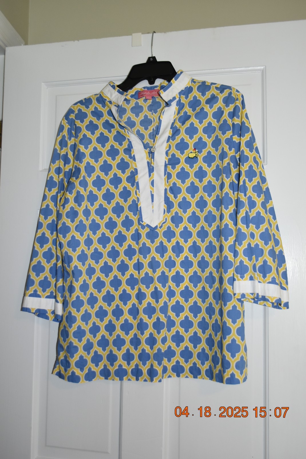 Magnolia Lane Collection Masters Pattern 3/4 sleeve Golf Tunic Shirt Med – EUC