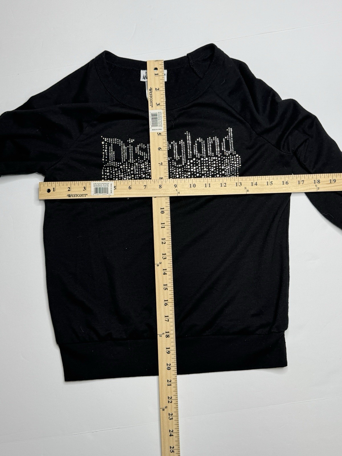 Disney Parks Disneyland Womens XS Black Rhinestone Crewneck Sweatshirt
