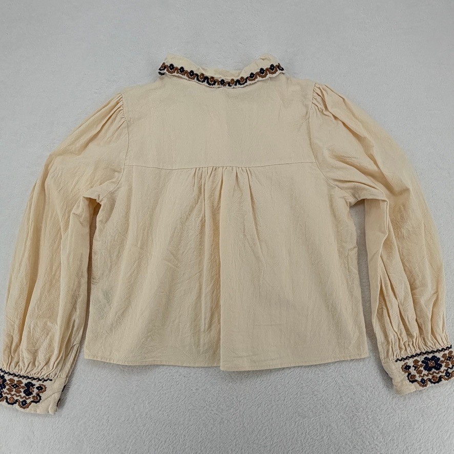Cider Embroidered Collar Blouse Large Cottagecore