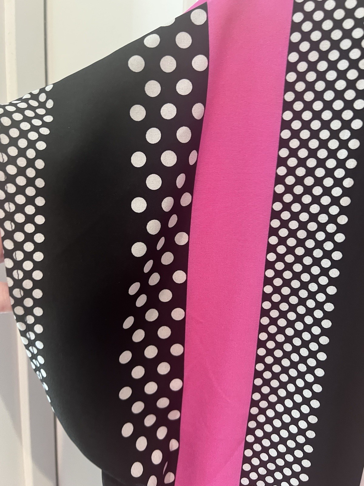 Shein Black, White, And Pink Mixed Stripe Polka Dot Top Size XL