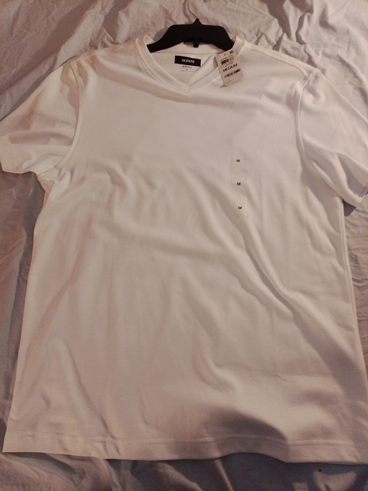 alfani stretch Supima Tees Color White Pure Size Medium