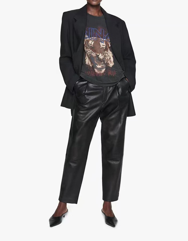 Women ANINE BING Print Tiger Cotton Short Sleeve T-Shirt