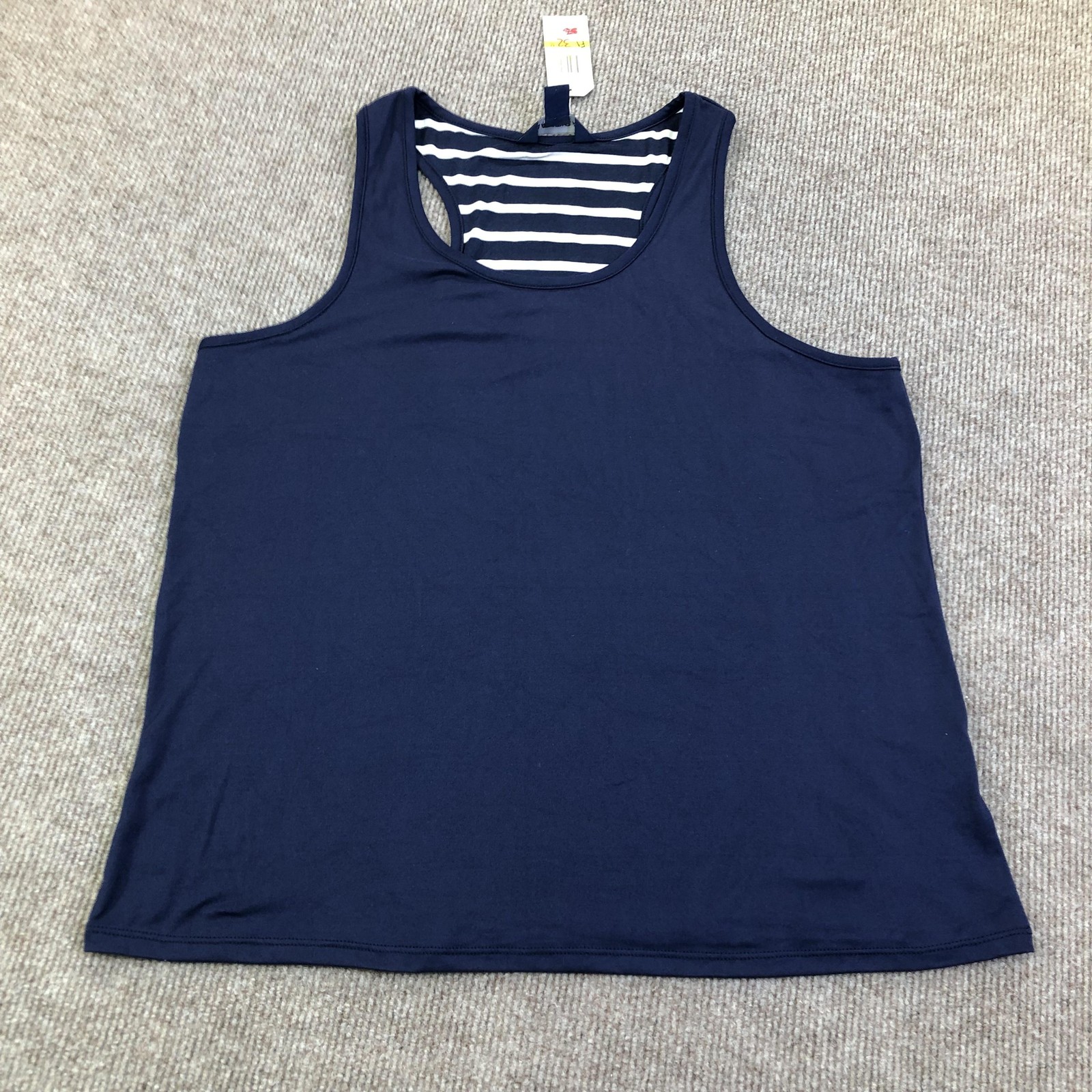 Nautica Tank Top Womens Medium Blue Stripe Racerback Jersey NWT Summer Nautical
