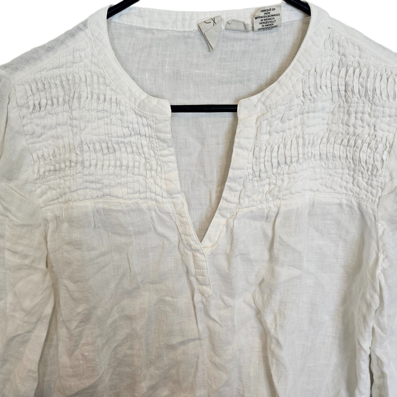 Joie Womens 100% Linen Tunic Top Sz S Coastal Grandma Resortwear Beach Vacation