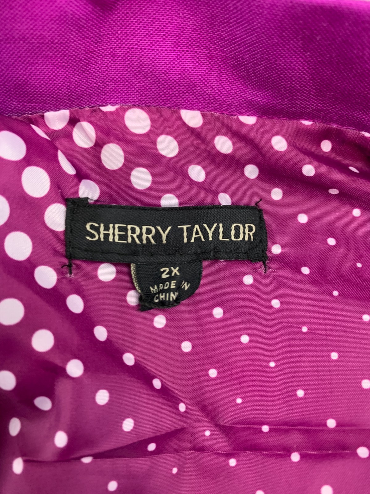 Sherry Taylor Puff Sleeve Jacket Blouse Womens Plus 2X Fushia Belted Career Cool