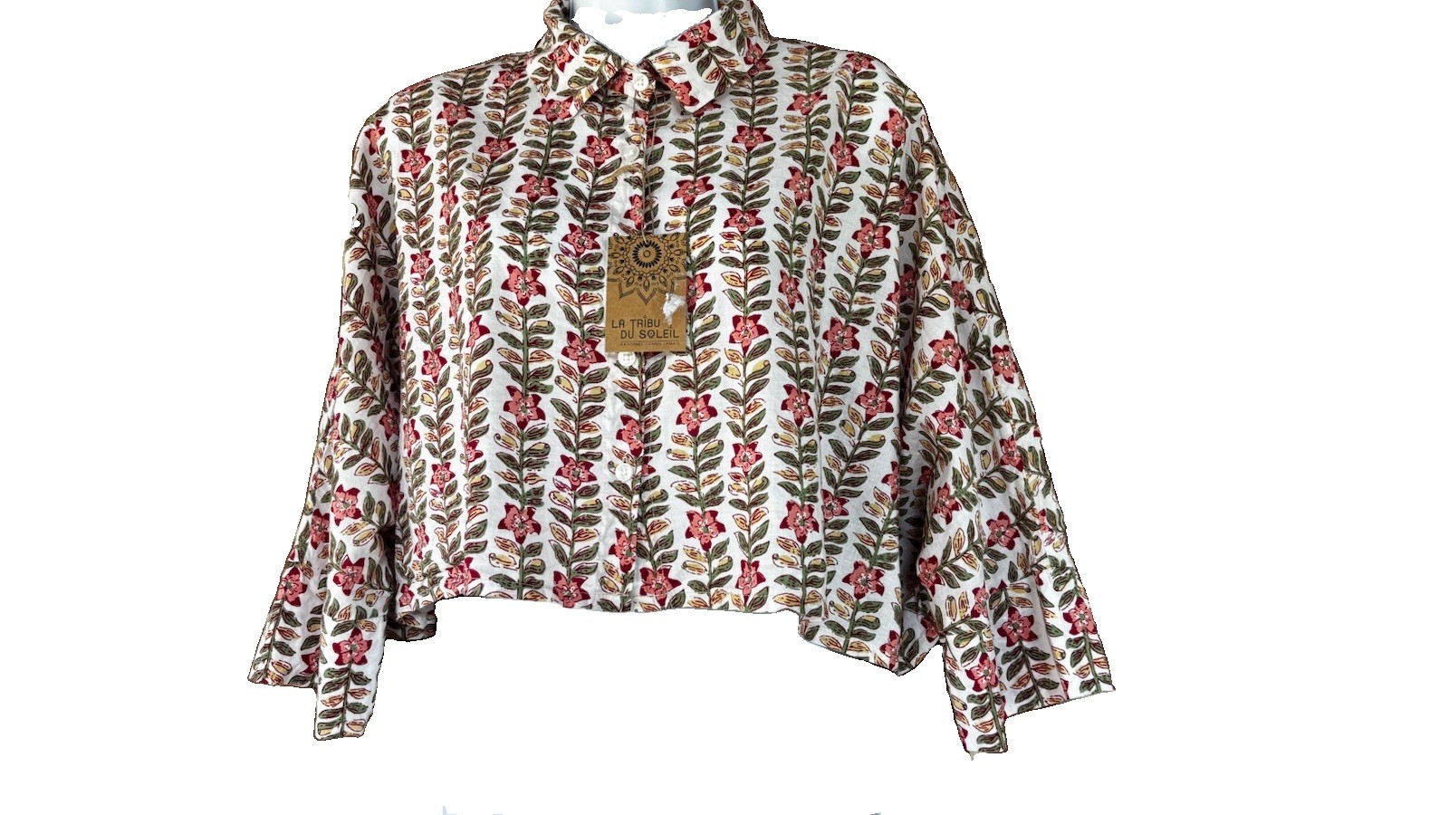 Floral Cropped Dolman Shirt – France M