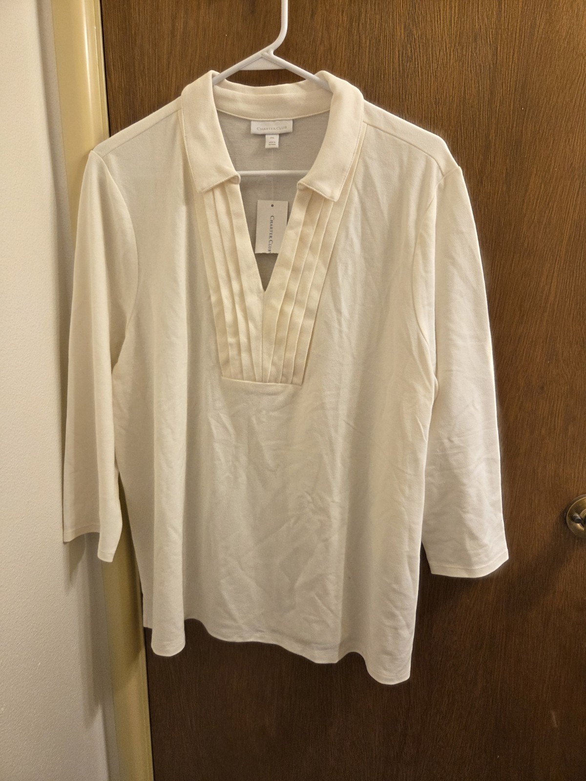 Charter Club Womens XXL Pullover Blouse Slits Preppy Quiet Luxury Minimalist