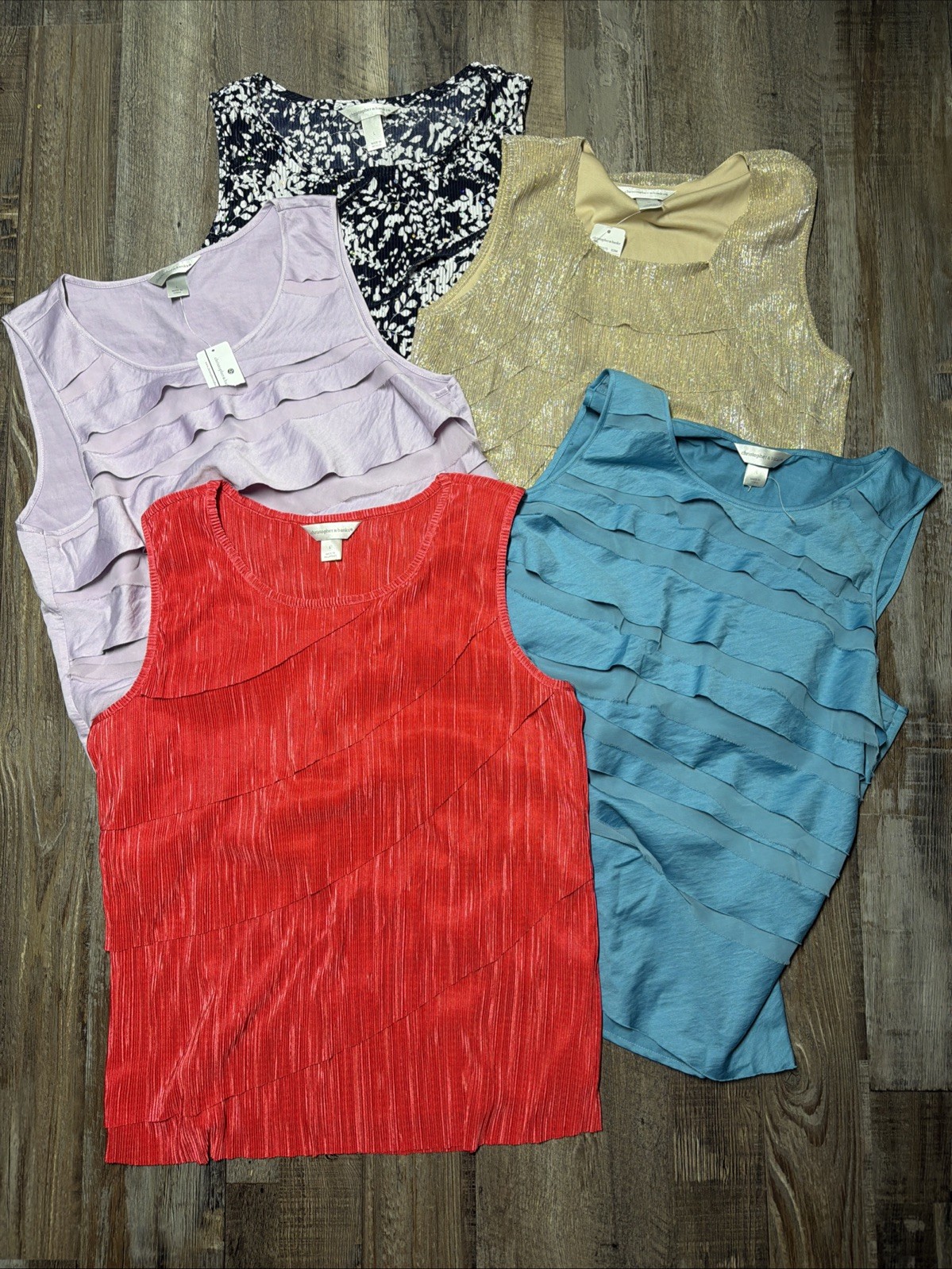 Christopher & Banks Tank Tops Women L Multi Lot of 5 Office Layers NWT