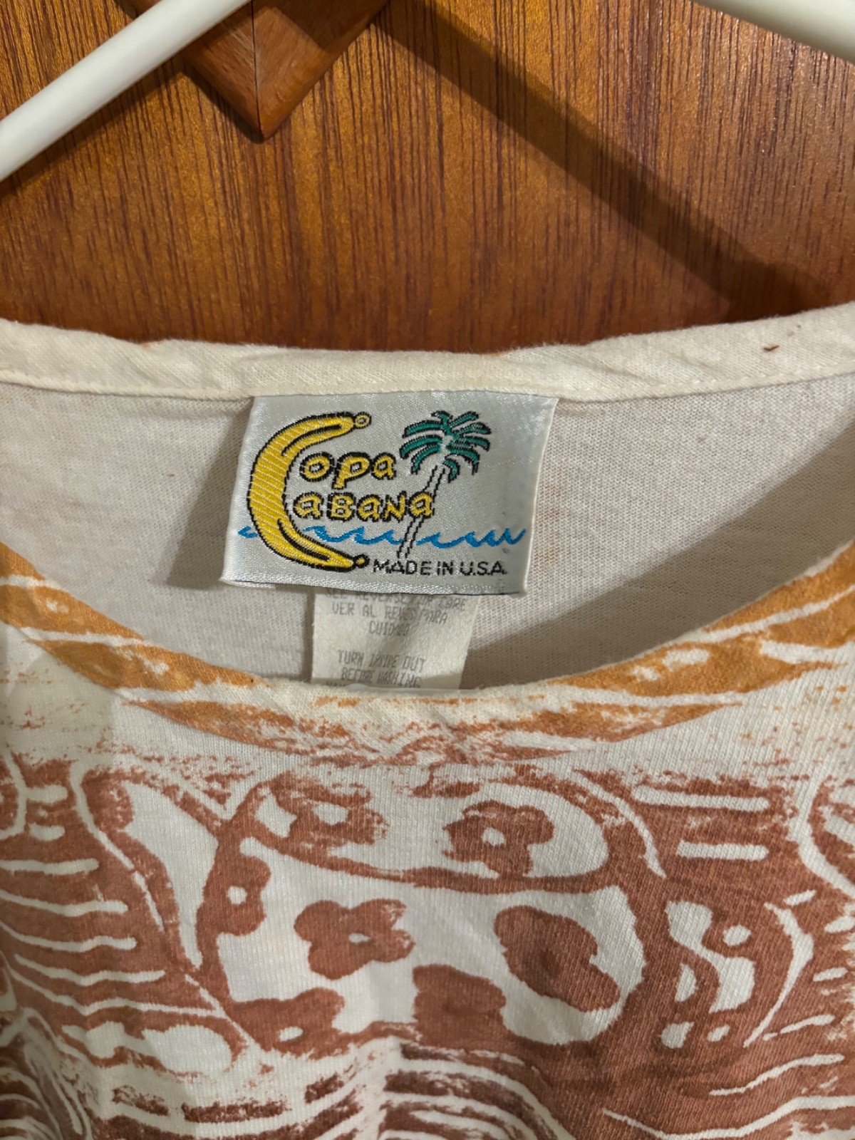 Vtg Copa Cabana Shirt Womens one size fits all print shirt Made USA 90s