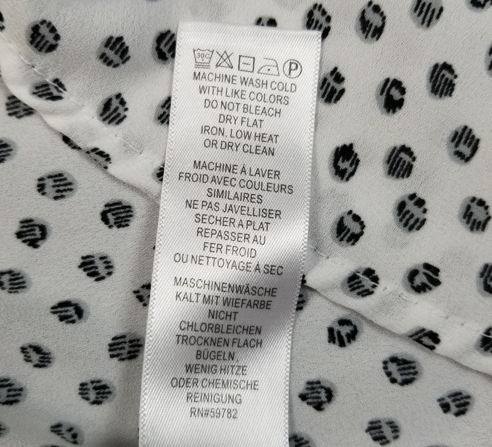 ADRIANNA PAPELL Top Women’s Small White Black Gray Geometric Sheer Short Pleated