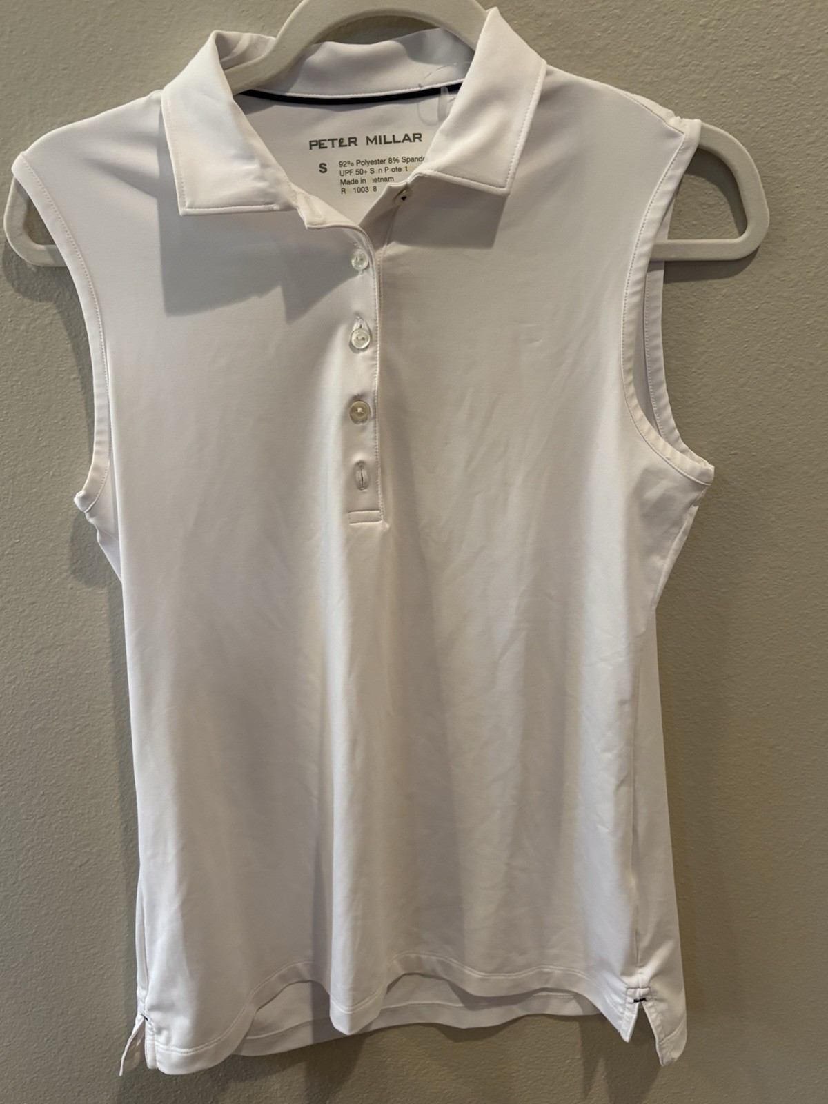 Peter Millar Women’s Summer Comfort Polo Shirt Size Small Sleeveless/White EUC