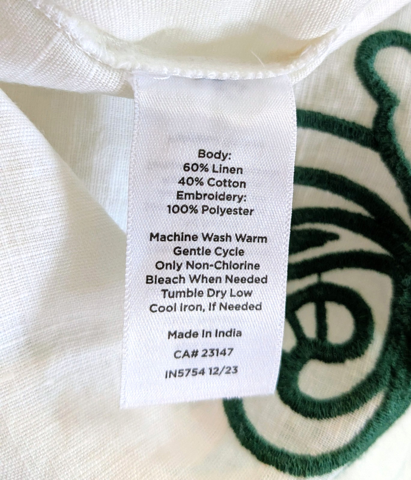 NWT Talbots SZ XL White Linen Shell Top Floral Embroidery Cottagecore Grandma
