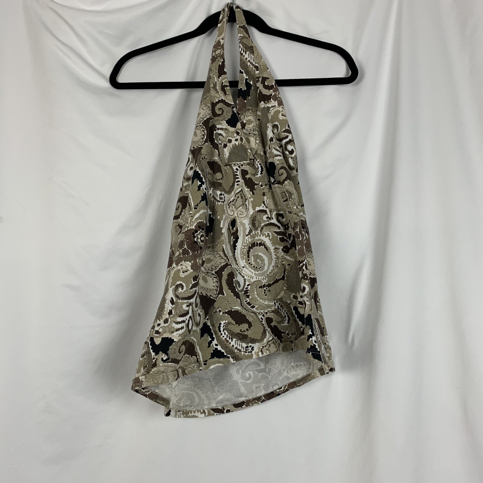 Sonoma Tankini Women Sz L Brown Open Back Swimming Pre Owned Paisley Swirls Top
