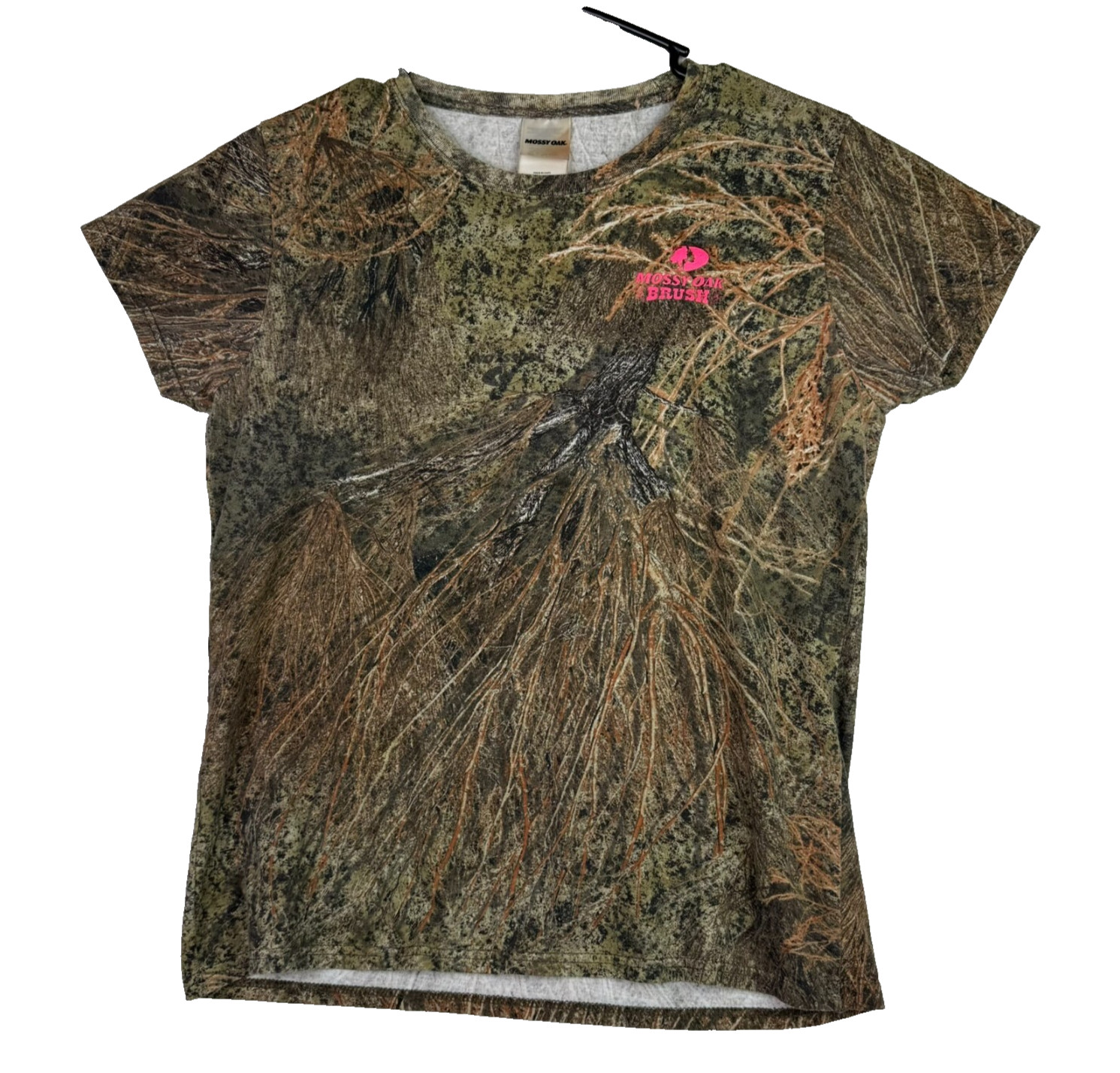 Mossy Oak Brush Shirt Womens Medium Short Sleeve Brown Crewneck