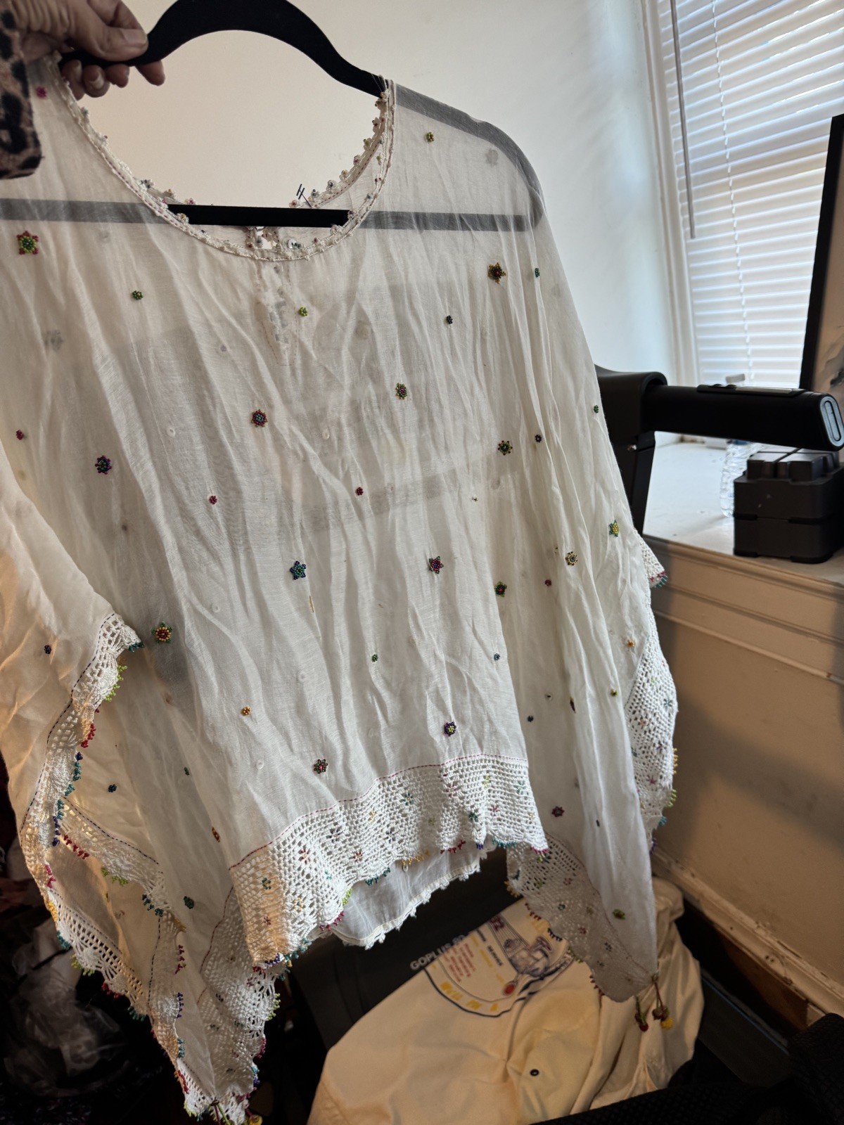 PÉRO Beaded Embroidery size 42 silk and cotton please see pictures