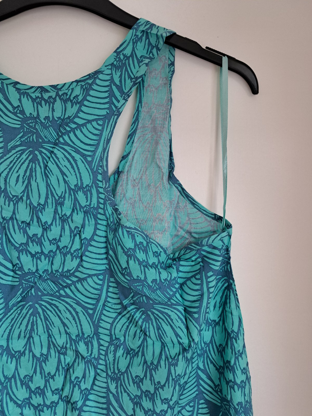 Mambo Goddess Tunic Dress Top UK12 Racerback Banana Floaty Blue BNWT