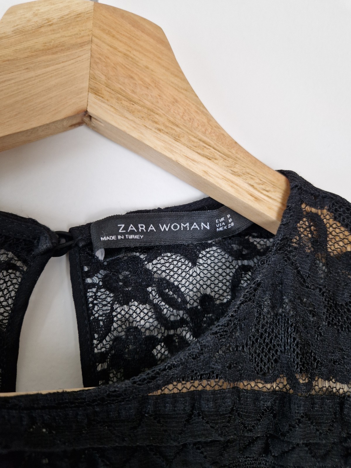 Black Lace Ruffle Shoulder Gothic Boho Blouse Zara Woman Sheer Top 8 Romantic