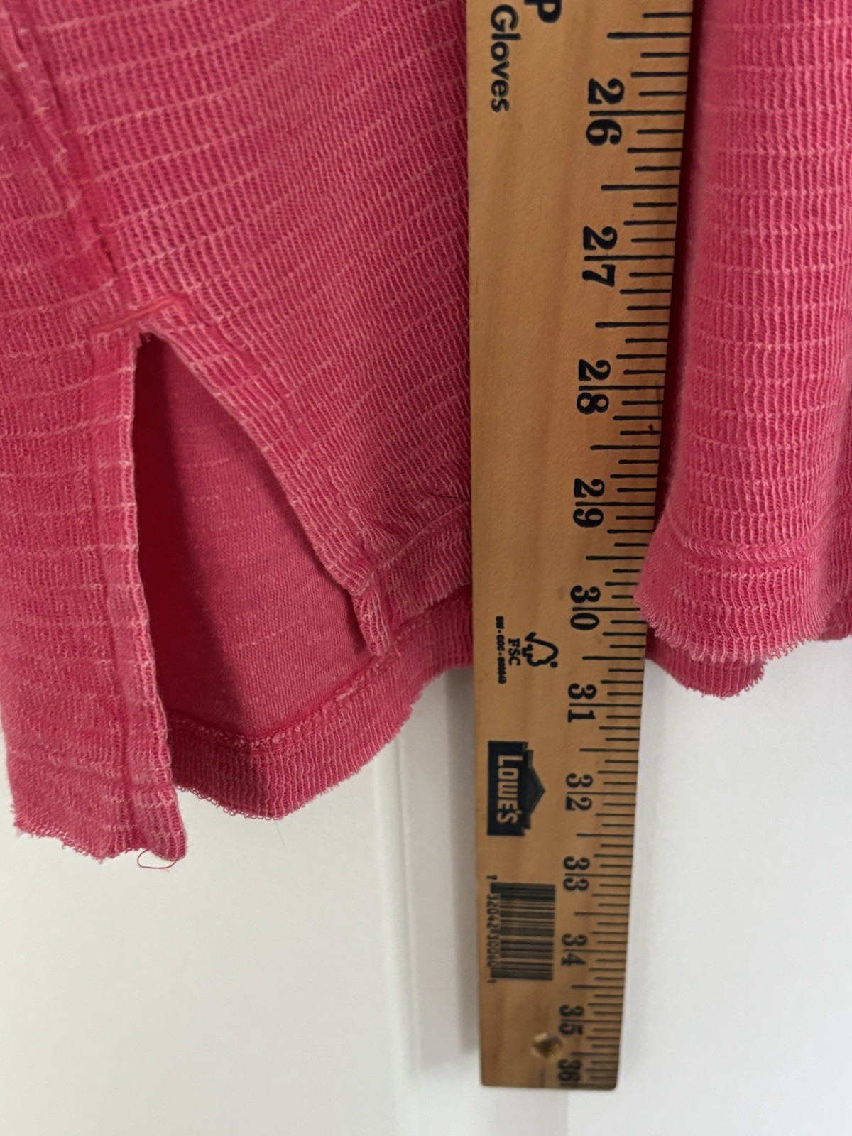 We the Free People Oversized S Pullover Waffle Knit Top Distressed Pink 0587