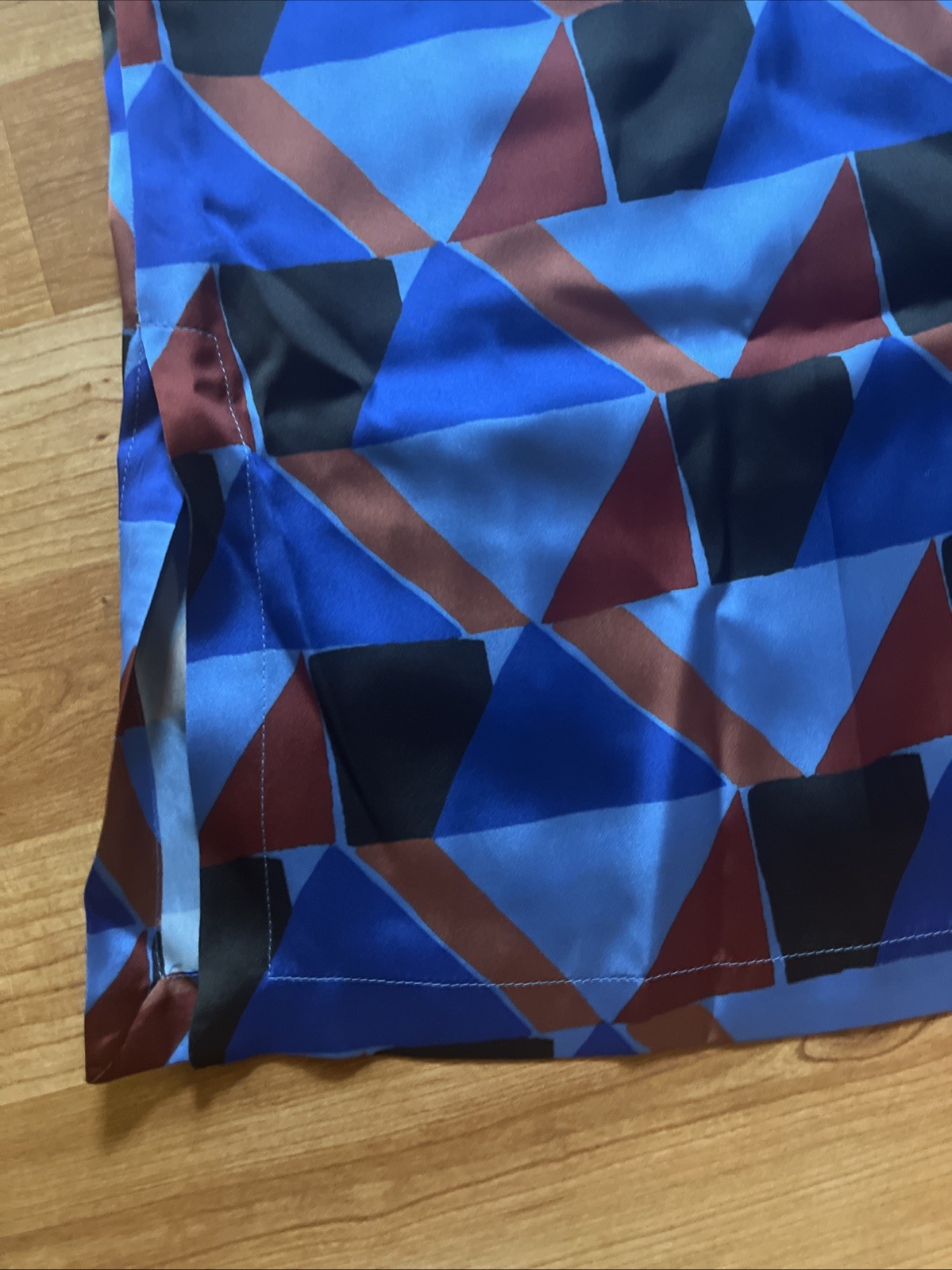 Marina Rinaldi Brillare China Blue Printed Satin Shirt Plus Size 16W MSRP $385