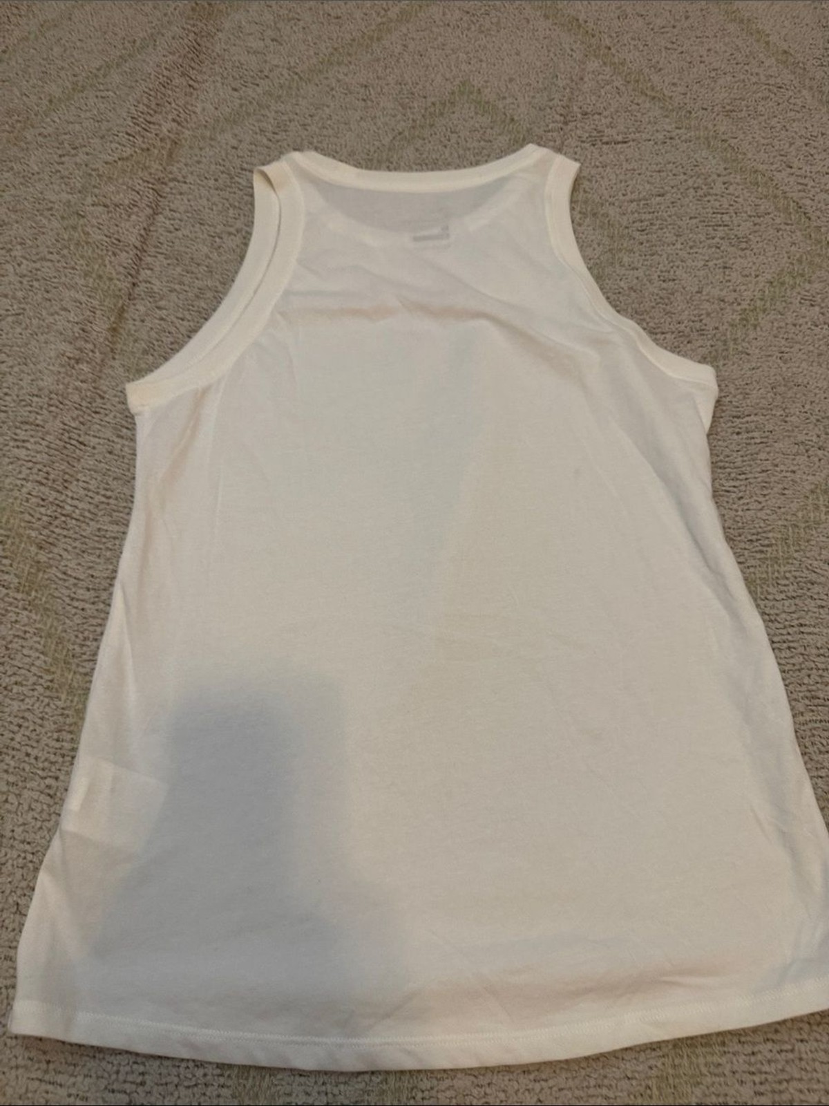 Nike Dri-FIT Just Do It Tank Top White Sleeveless Athletic Shirt Sz small