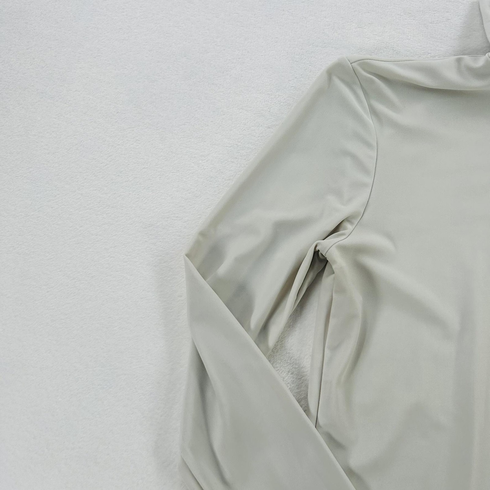 Sportmax Code Shirt Womens Small Beige Turtleneck Long Sleeve Stretch Jersey
