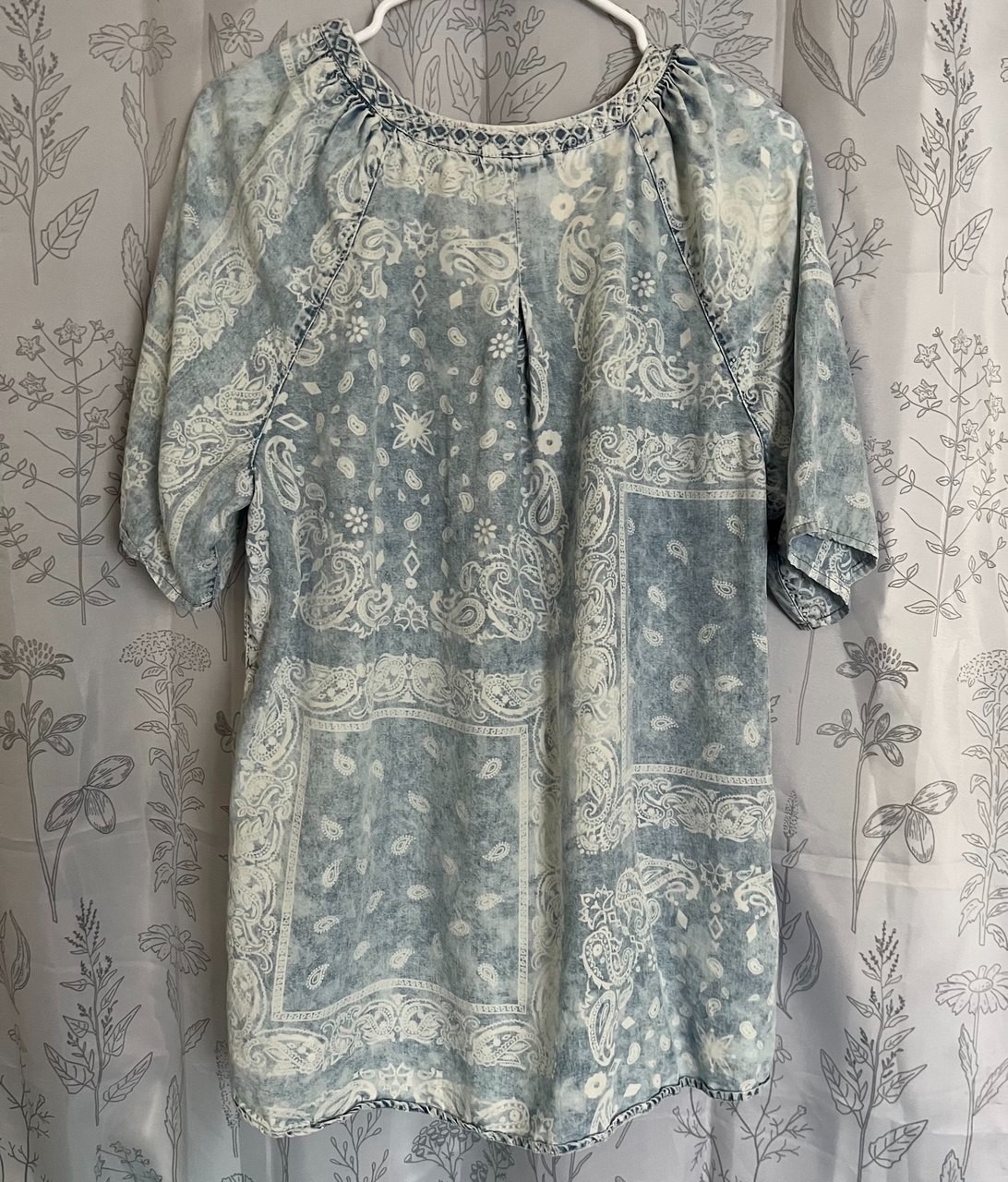 VINTAGE AMERICA BLUES Womens Top L Blue Raglan sleeve Lyocell Excellent