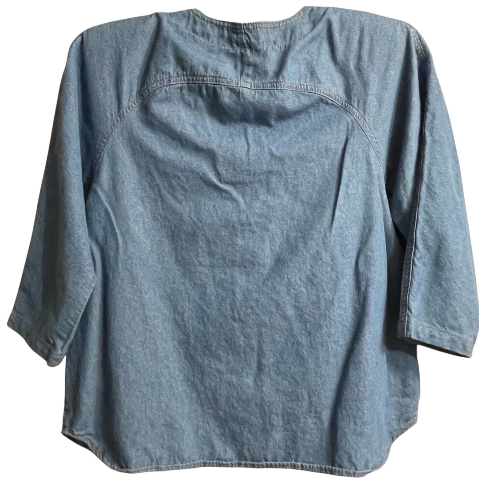 Vtg 80s 90s Denim Petite Large Womens Buttonup Western Embellished Top Jacket