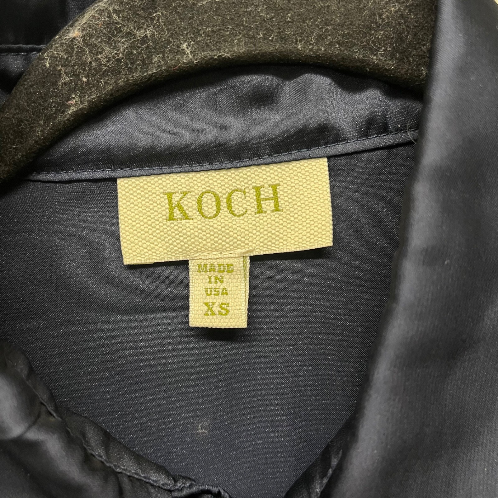 Koch Top Womens XS Blue Satin Long Sleeve Button Up Classic Designer Elegant