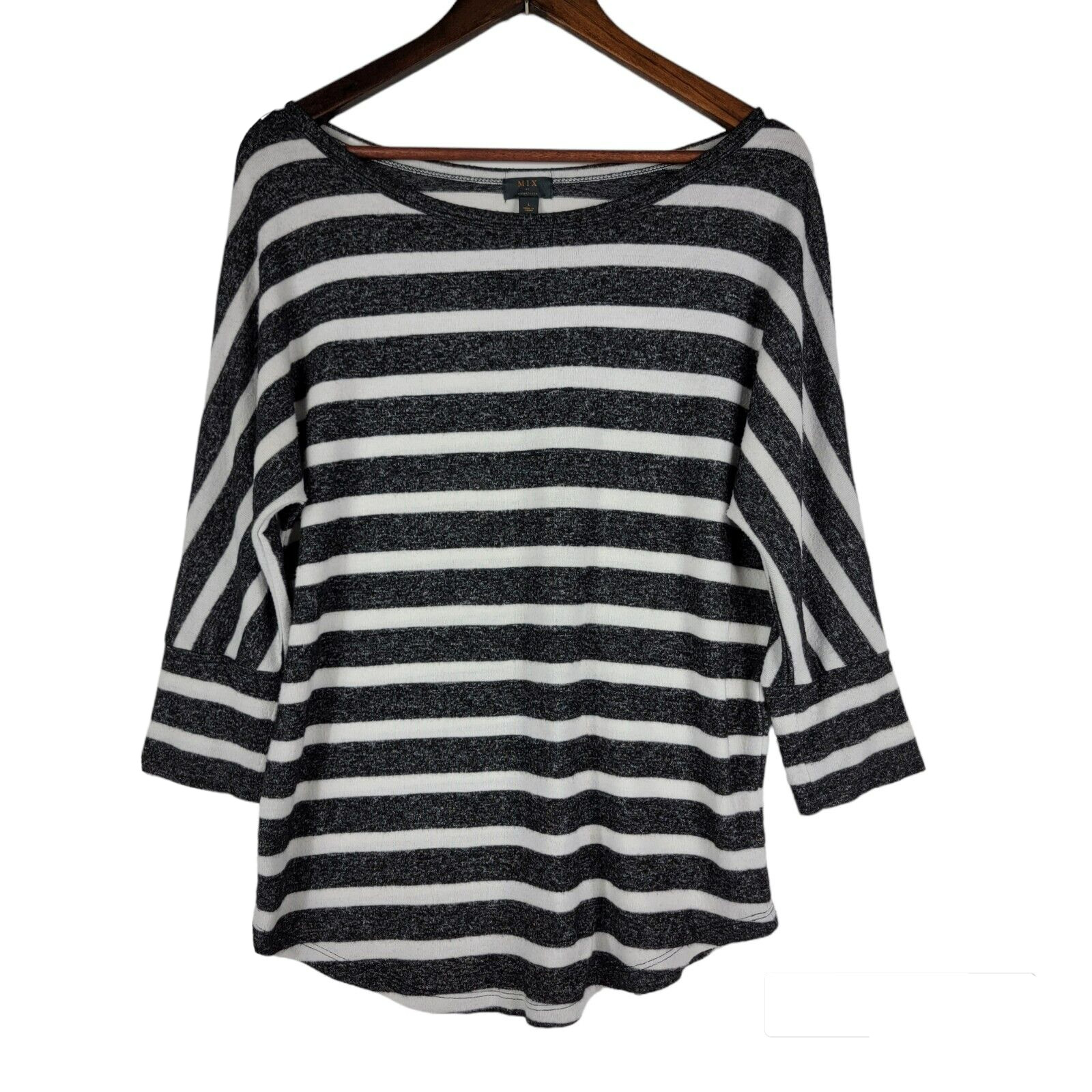 MixIt Women’s Size Large 3/4 Sleeve Striped Top Nautical Sailing