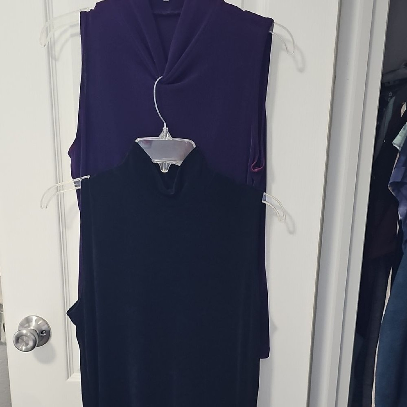 Elegant Sleeveless Tops – Purple and Black