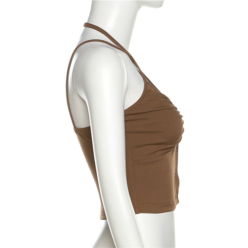 Women’s Top Summer Solid Color Sexy Fashion Suspender Crop Small Vest Tops Gift