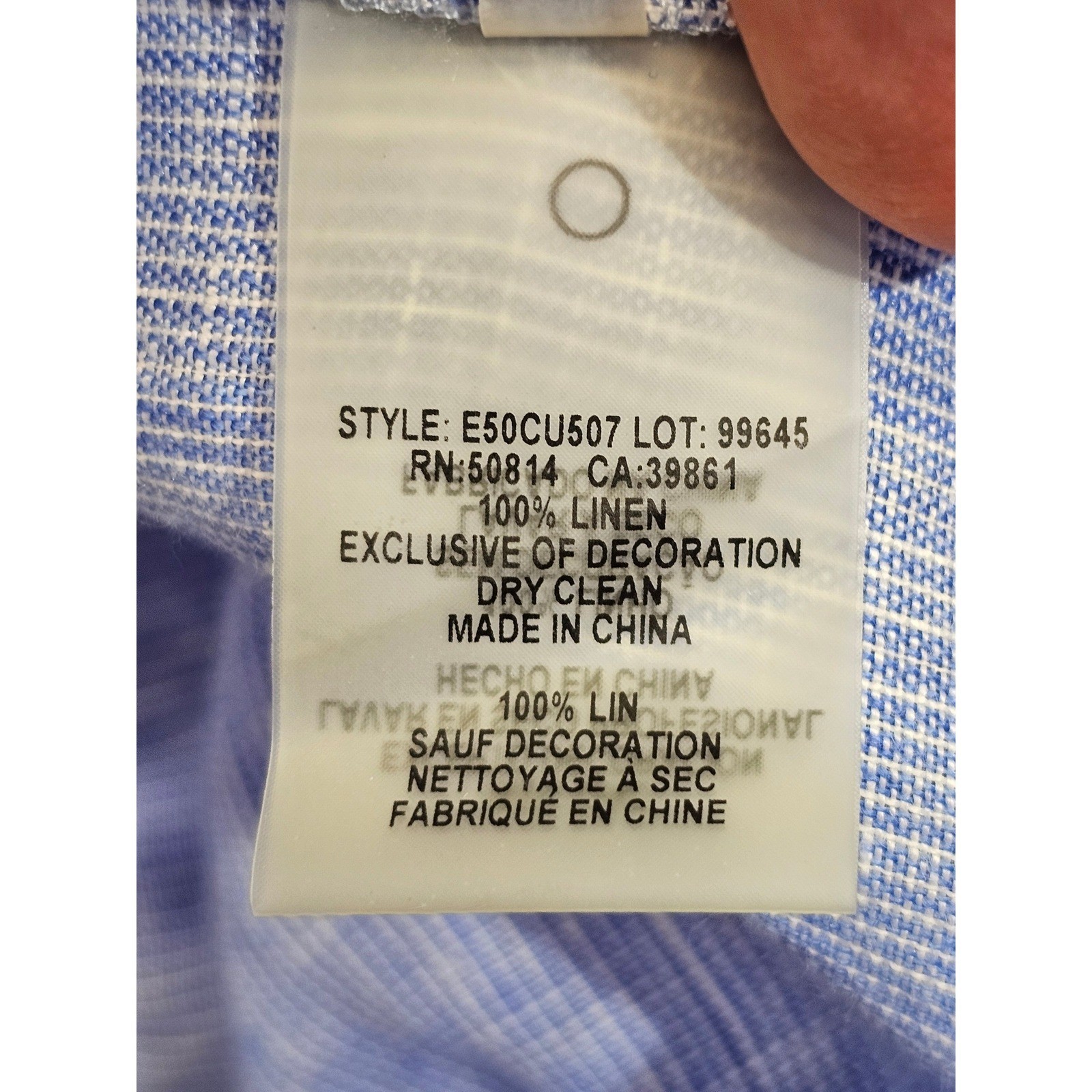 Elie Tahari Blouse Womens M Blue Striped 100% Linen Lace Pintuck Roll Tab Top