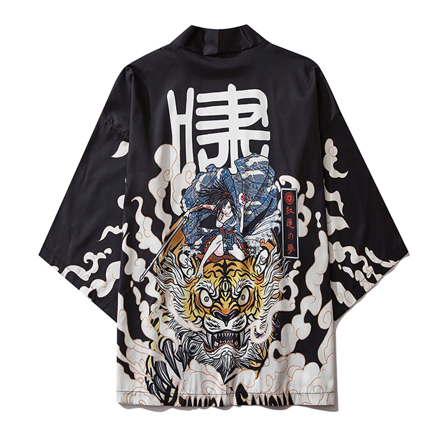 Niepce Unisex Tiger Japanese Kimono Graphic Harajuku T-Shirt Cardigan
