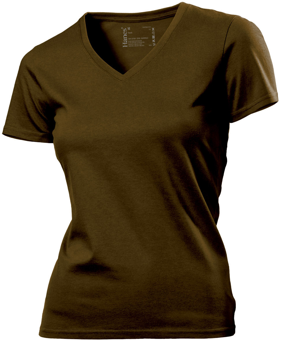 Hanes Tagless Plain Cotton Womens Womans Girls Ladies V Vee-Neck Tee T-Shirt