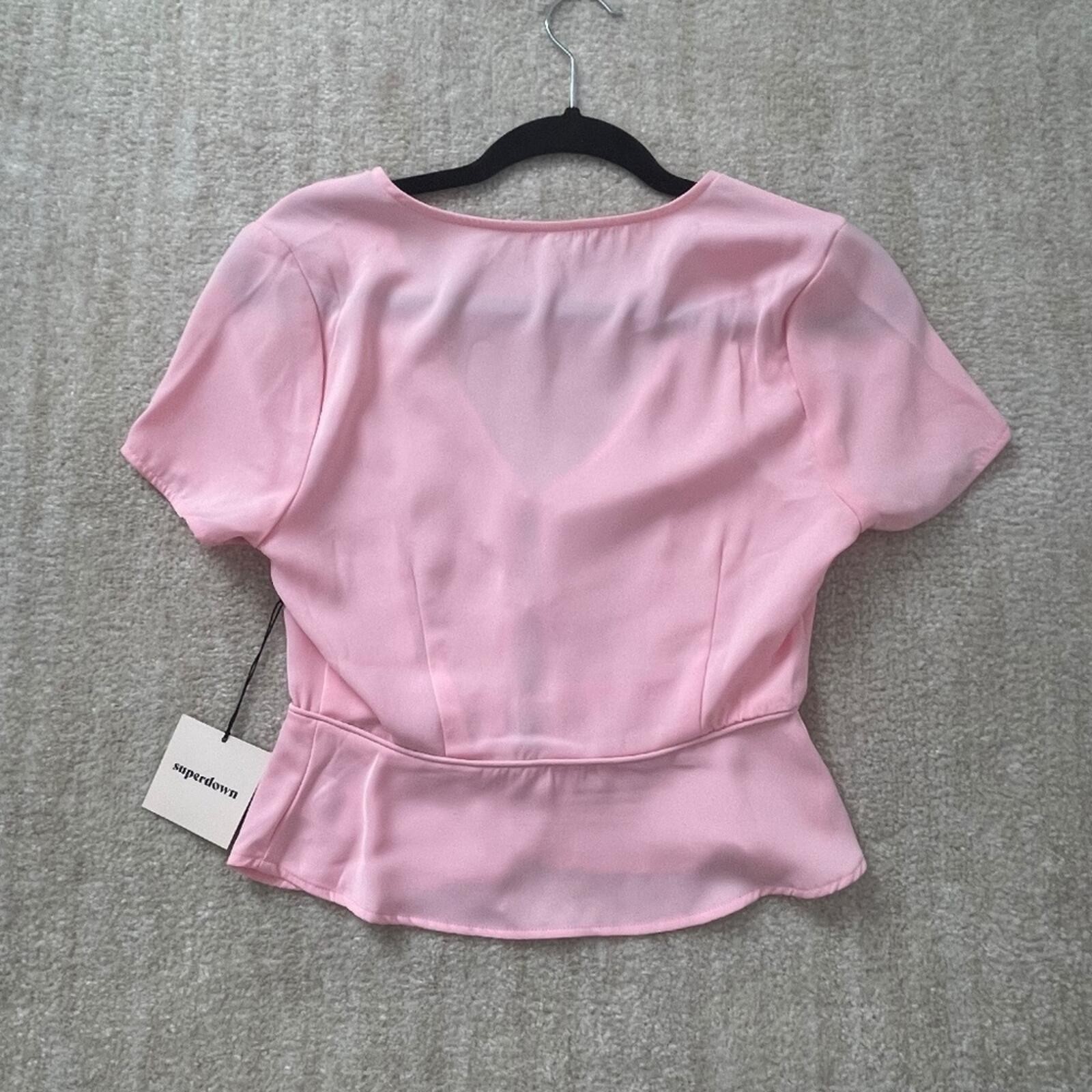 Superdown Ciara Tie Front Top | Light Pink | NWT | Women’s Small | Revolve